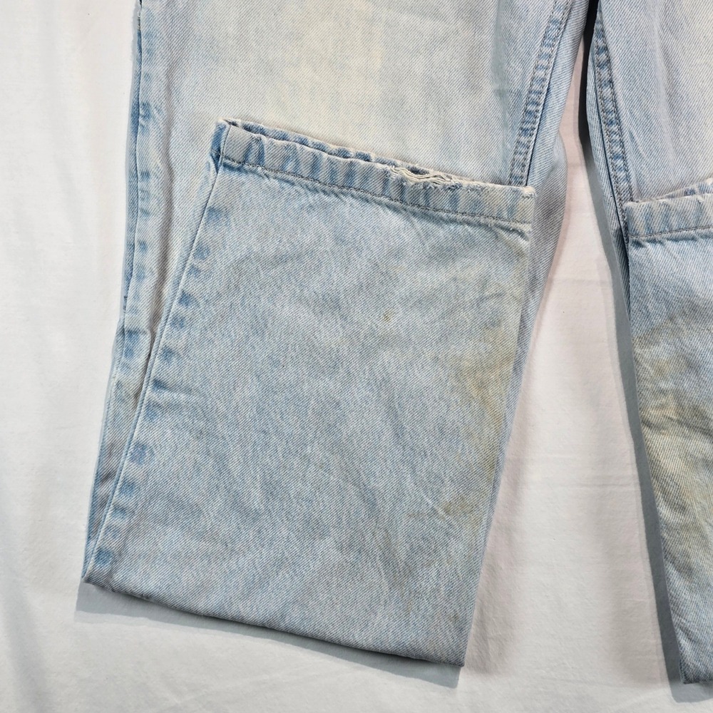 Bershka Carpenter Jeans Mens 30‎ Light Wash Denim Straight Leg Utility Pants - Picture 2 of 16
